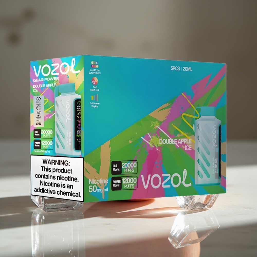 VOZOL Gear Power 20000 Puffs Doble Manzana Hielo S.i.L.C. Tech Dual Mesh Coil 20mL