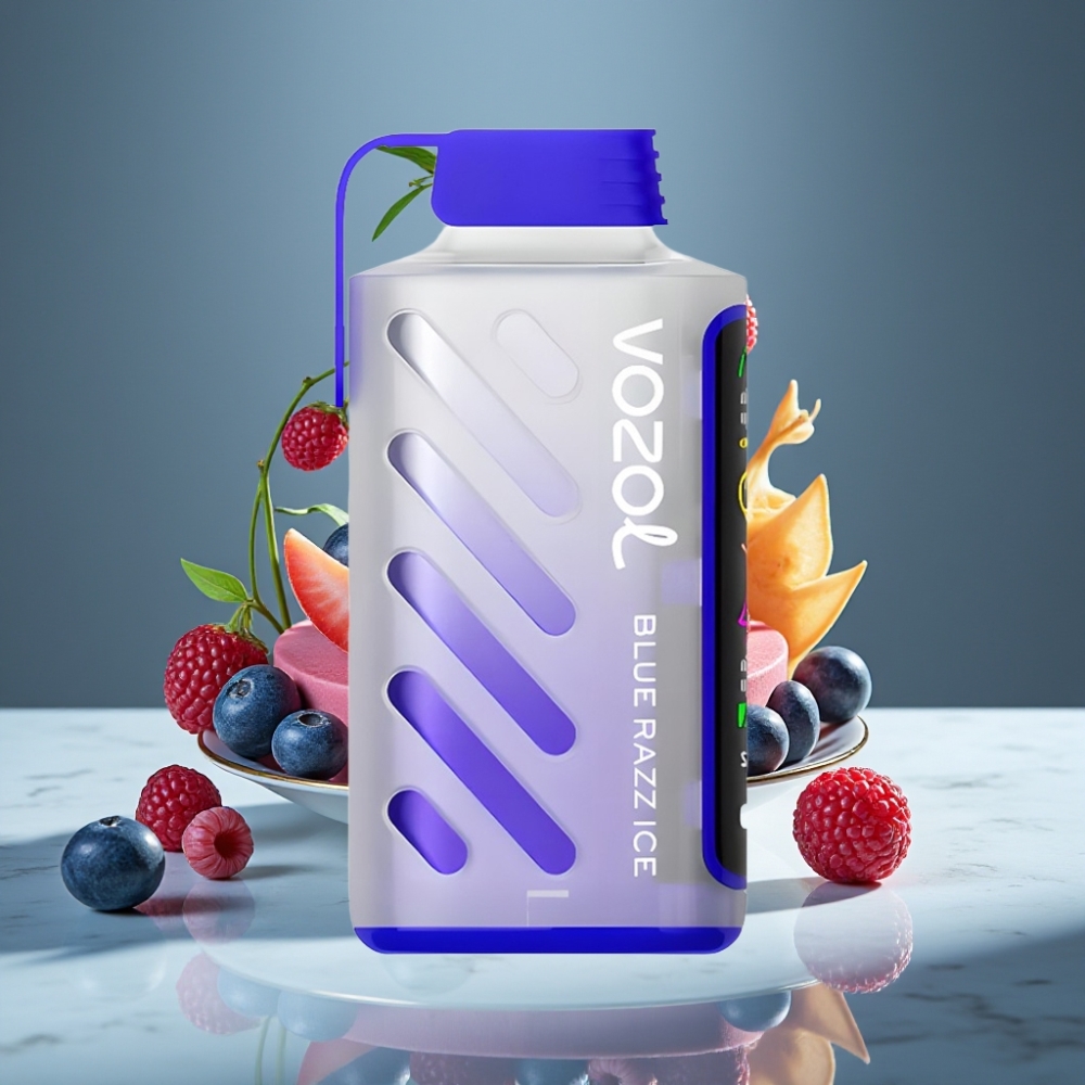 VOZOL Gear Power 20000 Puffs Dual Mesh Coil Full Screen Display Blue Razz Ice