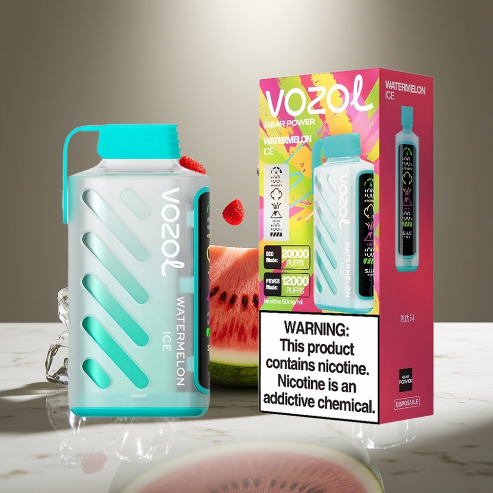 VOZOL Gear Power 20000 Puffs Dual Mesh Coil Full Screen Display Sandía Helada