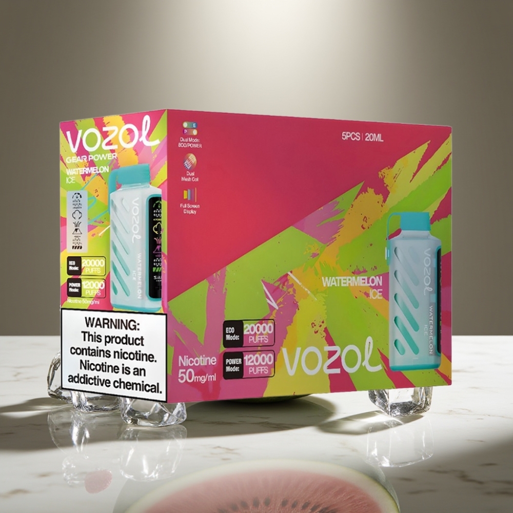 VOZOL Gear Power 20000 Puffs Dual Mesh Coil Full Screen Display Sandía Helada