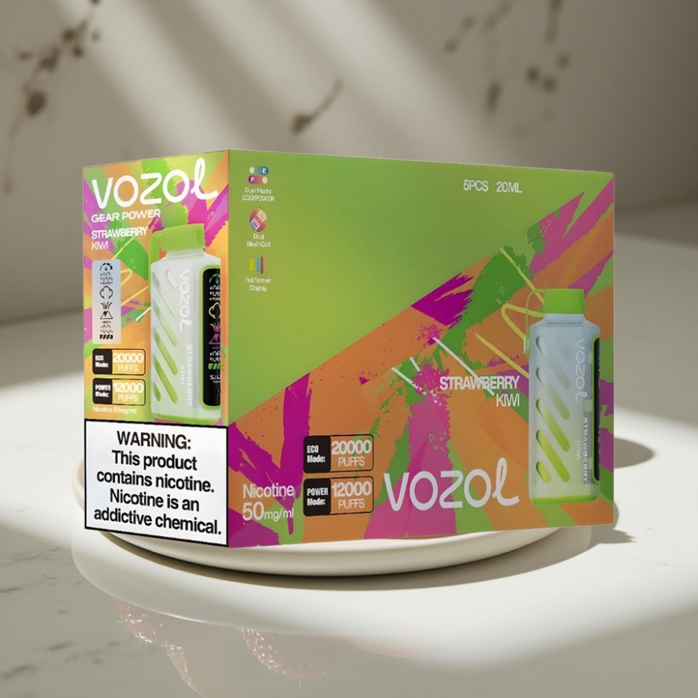 VOZOL Gear Power 20000 Puffs S.i.L.C. Tech Fresa Kiwi Dual Mesh Coil Pantalla Completa