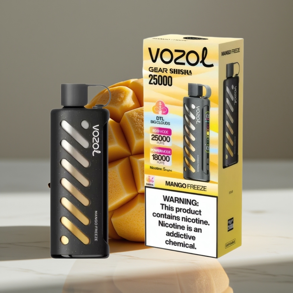 VOZOL Gear Shisha 25000 Puffs Dual Mesh Mango Helado S.i.L.C Tech 1000mAh 5mg/ml