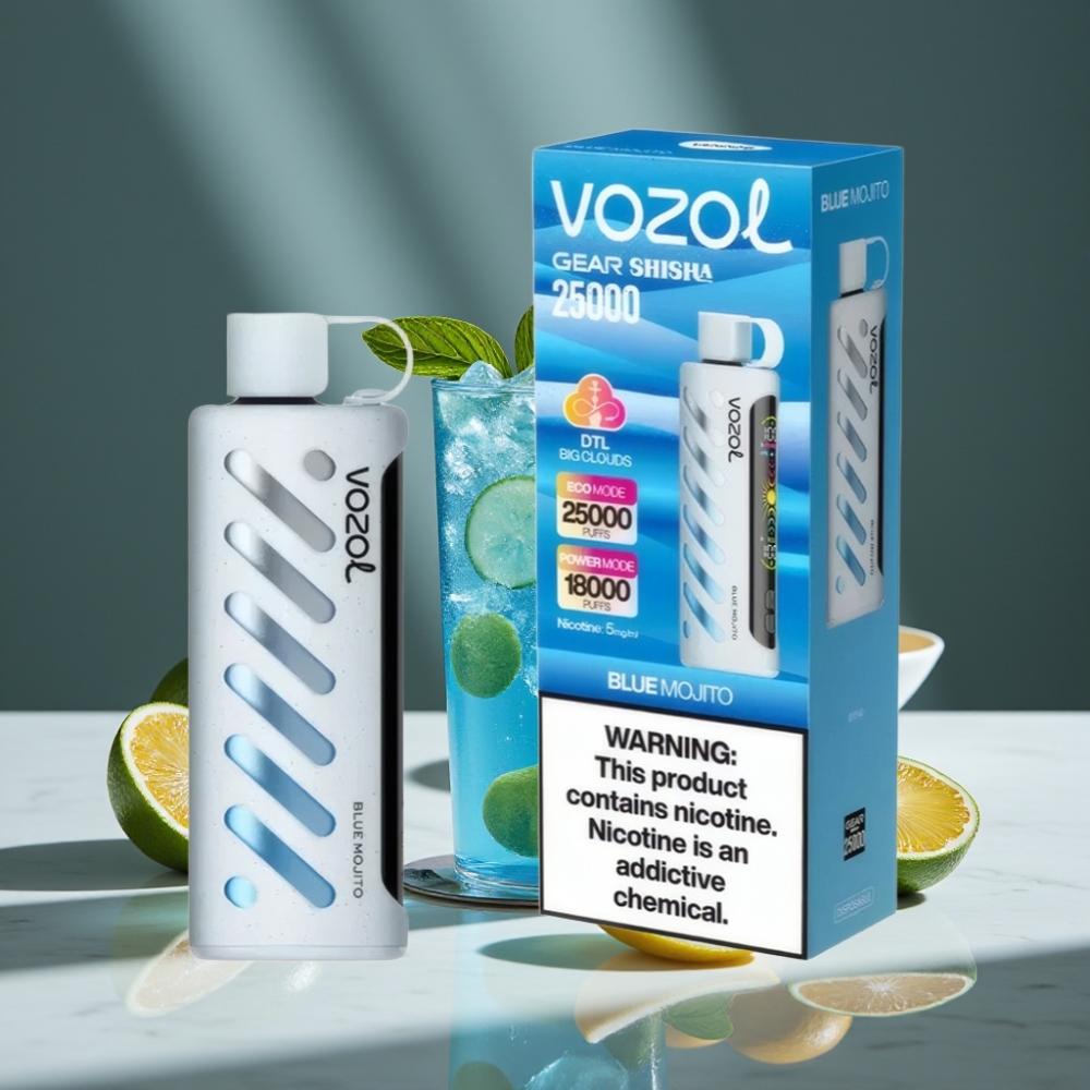 VOZOL Gear Shisha 25000 Puffs Dual Mesh Mojito Azul S.i.L.C Tech 1000mAh 5mg/ml