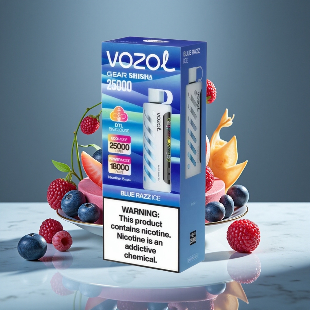 VOZOL Gear Shisha 25000 Puffs Dual Mesh S.i.L.C Tech Frambuesa Azul Hielo 5mg/ml