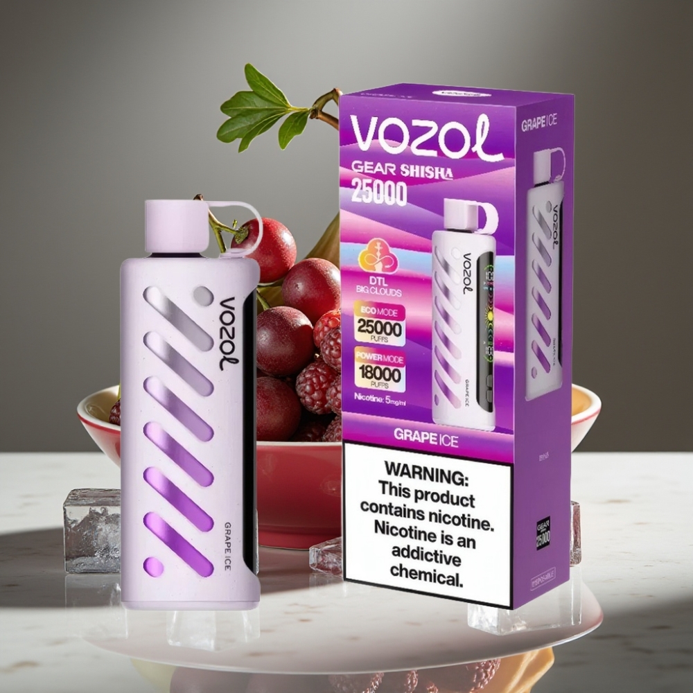 VOZOL Gear Shisha 25000 Puffs Dual Mesh S.i.L.C Tech Uva Hielo 5mg/ml