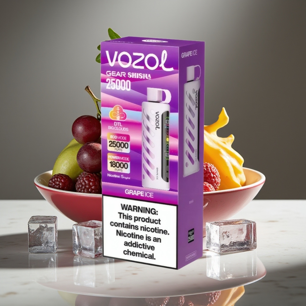 VOZOL Gear Shisha 25000 Puffs Dual Mesh S.i.L.C Tech Uva Hielo 5mg/ml