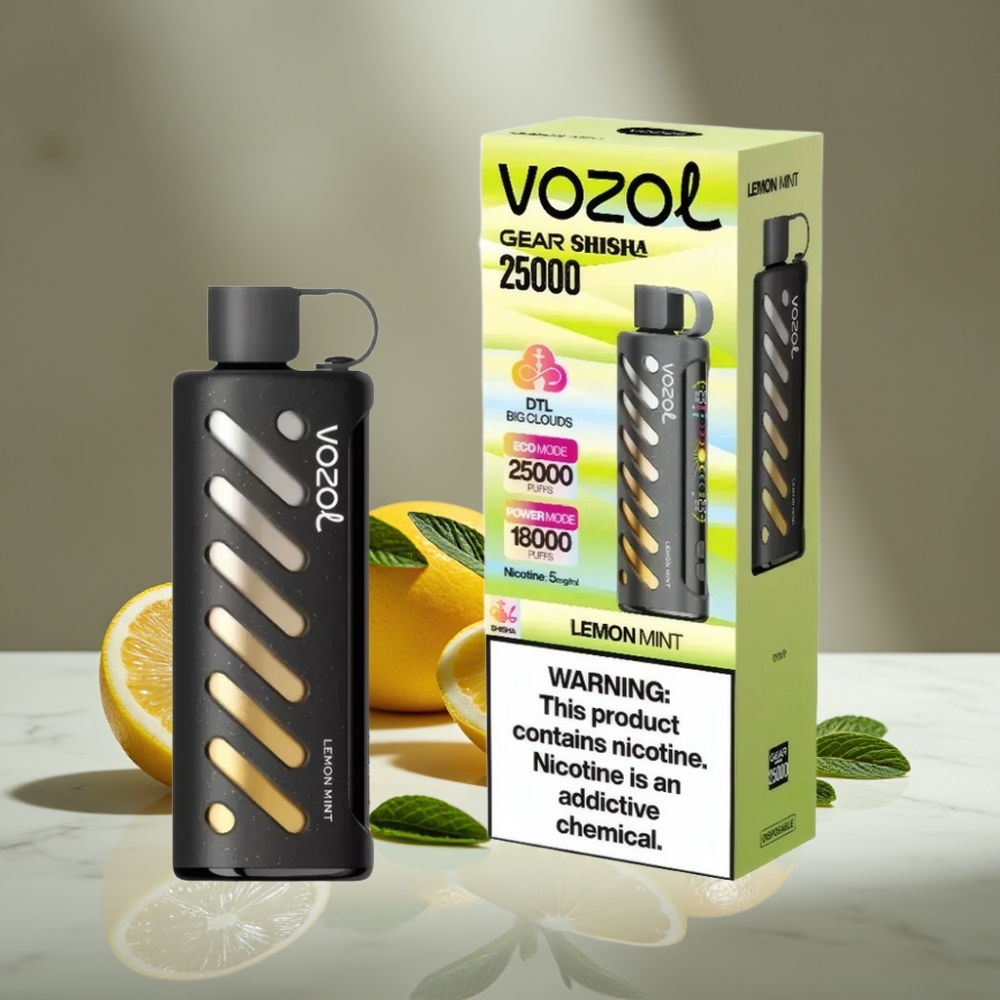 VOZOL Gear Shisha 25000 Puffs S.i.L.C Tech Dual Mesh Limón Menta