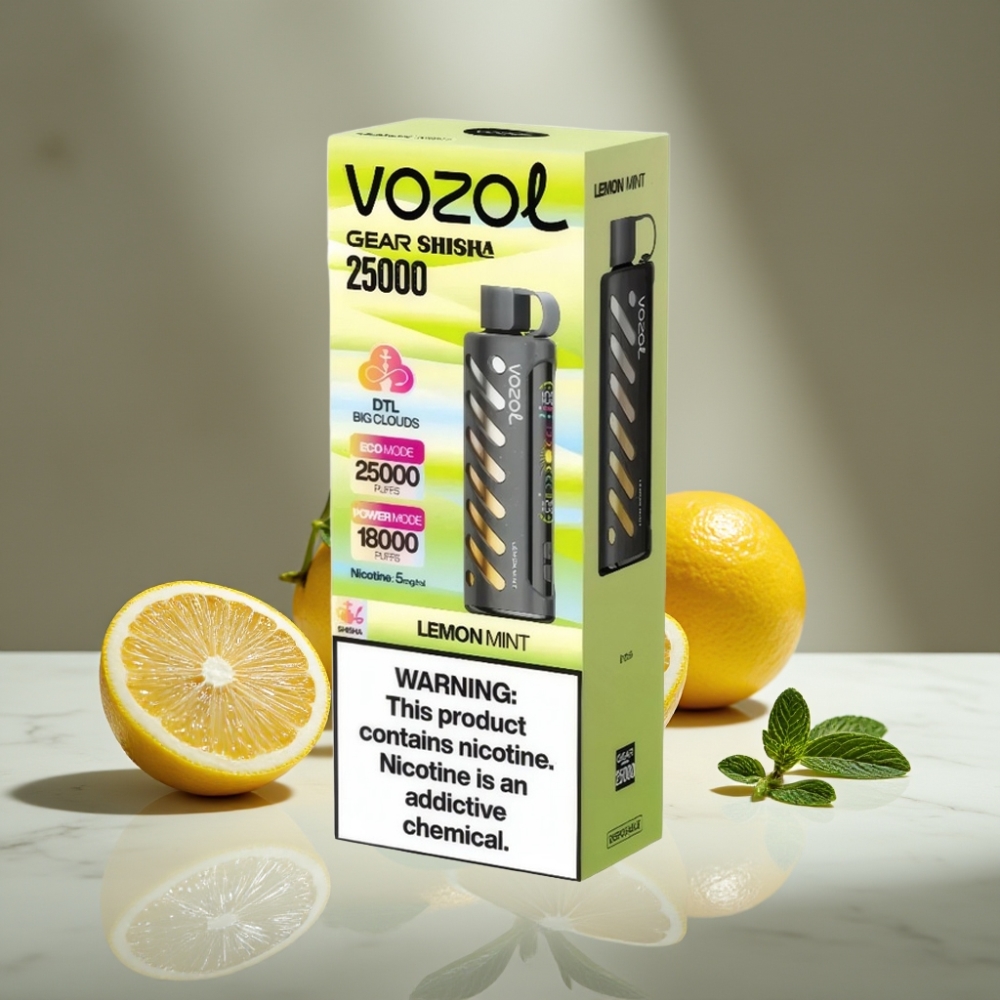 VOZOL Gear Shisha 25000 Puffs S.i.L.C Tech Dual Mesh Limón Menta