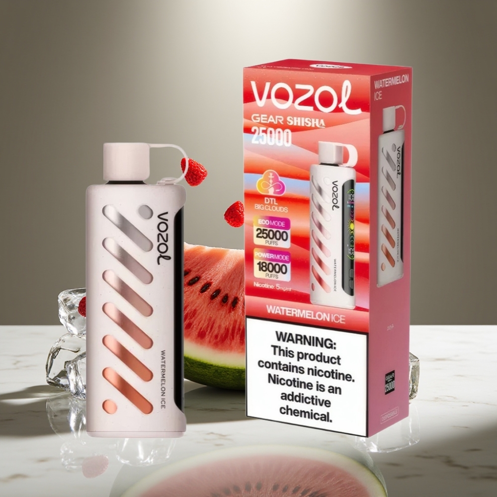 VOZOL Gear Shisha 25000 Puffs Sandía Hielo Dual Mesh S.i.L.C Tech 1000mAh 5mg/ml