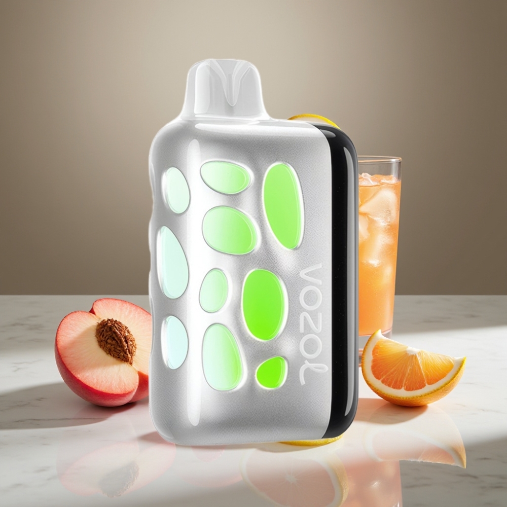 VOZOL RAVE 40000 Vape Desechable Melocotón Frambuesa Limonada con 270° Diseño Brillante y Modo Fiesta al Ritmo