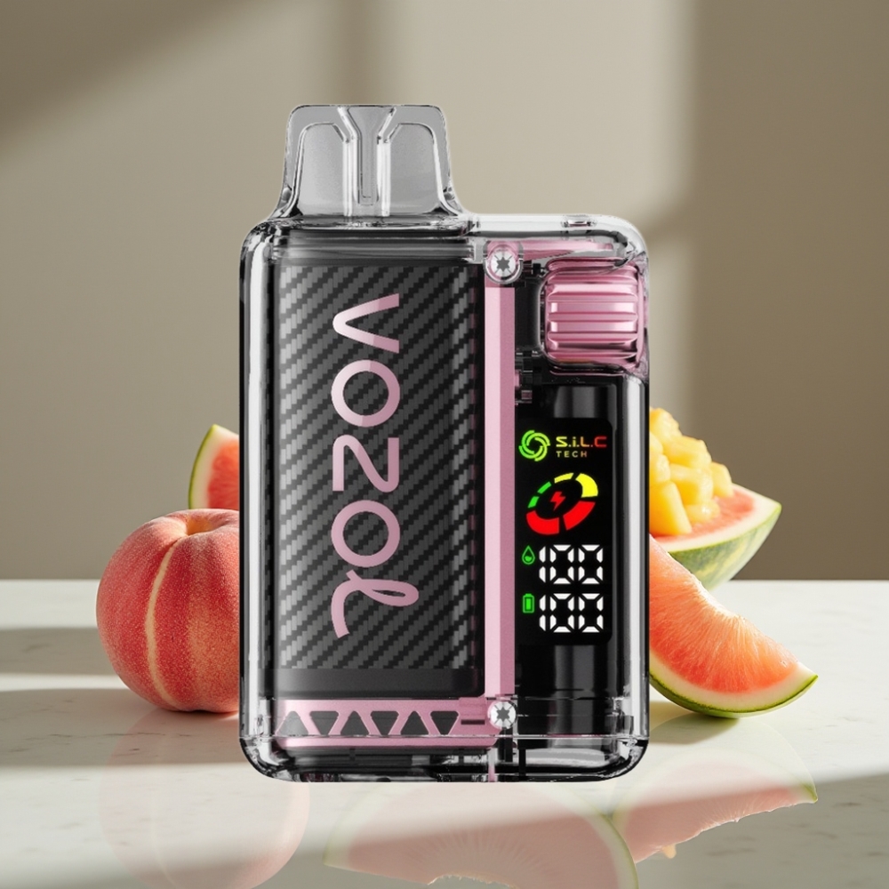 VOZOL Vista 20000 Puffs Recargable 650mAh 2% Nicotina OLED S.i.L.C Tech Dual Mesh Coil MTL Melocotón Mango Sandía